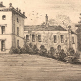 Miniature 19th Century Graphite Studies of Three British Estates by E.T. Billhouse