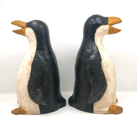 Large Carved and Painted Penguins - A Couple