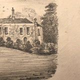 Miniature 19th Century Graphite Studies of Three British Estates by E.T. Billhouse