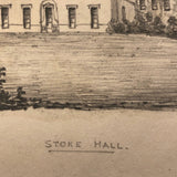 Miniature 19th Century Graphite Studies of Three British Estates by E.T. Billhouse