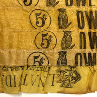Hand-sewn and Embroidered c. 1900 Owl Cigar Silk Quilt