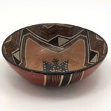 Pair of Canelos Quichia Ecuadorian Pottery Bowls with Face and Bird