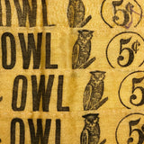 Hand-sewn and Embroidered c. 1900 Owl Cigar Silk Quilt