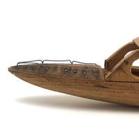 Fabulous Little Carved Toy Boat with Nails and Wire Everywhere