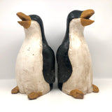 Large Carved and Painted Penguins - A Couple