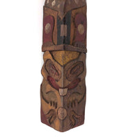 Fantastic Large (21" Tall) 1930s Boy Scout Carved Polychrome Totem Pole
