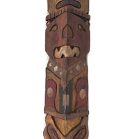 Fantastic Large (21" Tall) 1930s Boy Scout Carved Polychrome Totem Pole