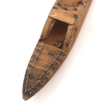 Fabulous Little Carved Toy Boat with Nails and Wire Everywhere