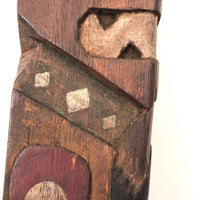 Fantastic Large (21" Tall) 1930s Boy Scout Carved Polychrome Totem Pole