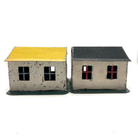 Super Charming Handmade Painted Tin Railroad Houses - Sold Individually
