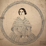 Spencerian Portrait of a Woman with Folded Hands c. 1880s