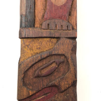 Fantastic Large (21" Tall) 1930s Boy Scout Carved Polychrome Totem Pole