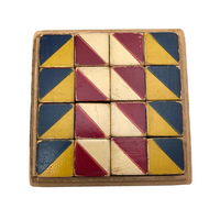 Prized Old Set of 16 Color Cubes in Custom Wooden Box
