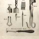 C. 1800. Oversized Engraving on Laid: Surgical Tools
