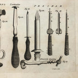 C. 1800. Oversized Engraving on Laid: Surgical Tools