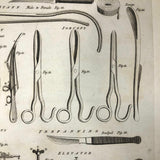 C. 1800. Oversized Engraving on Laid: Surgical Tools