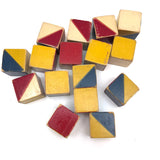 Prized Old Set of 16 Color Cubes in Custom Wooden Box