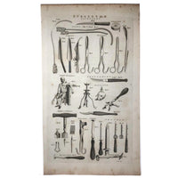 C. 1800. Oversized Engraving on Laid: Surgical Tools
