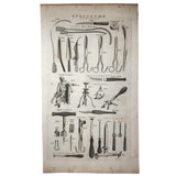 C. 1800. Oversized Engraving on Laid: Surgical Tools