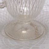 Italian Murano Glass Latticino Cup and Saucer, White and Gold