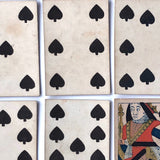 Rare Hunt and Sons 1830s British Playing Cards, Heavy Stock, Spades