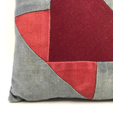 Lovely Handmade Red and Blue Quilt Pillow