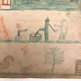 Elmer S. Hill, Haydenville MA, 1880s Double-Sided Farm Life Drawing