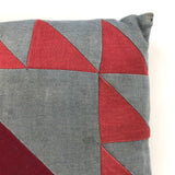 Lovely Handmade Red and Blue Quilt Pillow