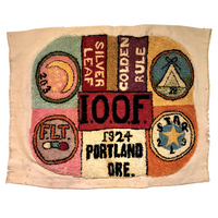 SOLD (MG) International Order of Odd Fellows 1924 Portland, Oregon Hooked Rug