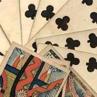 Rare Hunt and Sons 1830s British Playing Cards, Heavy Stock, Clubs