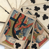 Rare Hunt and Sons 1830s British Playing Cards, Heavy Stock, Clubs