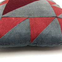 Lovely Handmade Red and Blue Quilt Pillow