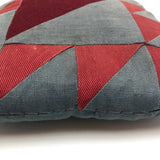 Lovely Handmade Red and Blue Quilt Pillow