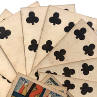 Rare Hunt and Sons 1830s British Playing Cards, Heavy Stock, Clubs