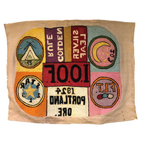 SOLD (MG) International Order of Odd Fellows 1924 Portland, Oregon Hooked Rug