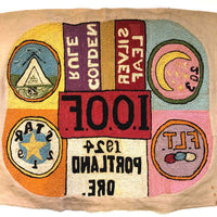 SOLD (MG) International Order of Odd Fellows 1924 Portland, Oregon Hooked Rug