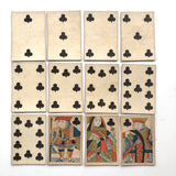 Rare Hunt and Sons 1830s British Playing Cards, Heavy Stock, Clubs