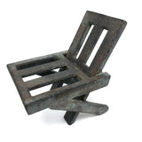 Heavy Cast Metal Tabletop Brutalist Chair