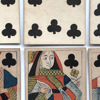 Rare Hunt and Sons 1830s British Playing Cards, Heavy Stock, Clubs