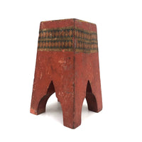 Antique Schoenhut Circus Red Stand with Yellow Top
