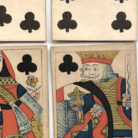 Rare Hunt and Sons 1830s British Playing Cards, Heavy Stock, Clubs
