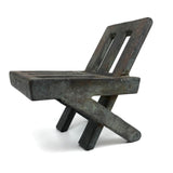 Heavy Cast Metal Tabletop Brutalist Chair