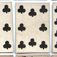 Rare Hunt and Sons 1830s British Playing Cards, Heavy Stock, Clubs