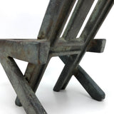 Heavy Cast Metal Tabletop Brutalist Chair