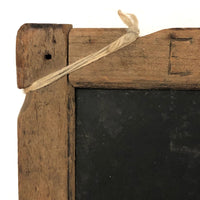 Antique School Slate with Carved Initials and Wrapped Corners