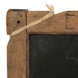 Antique School Slate with Carved Initials and Wrapped Corners
