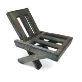 Heavy Cast Metal Tabletop Brutalist Chair