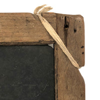 Antique School Slate with Carved Initials and Wrapped Corners