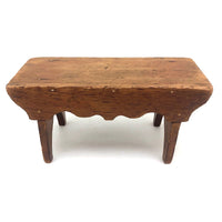 Lovely Little Antique Stool with Scalloped Sides