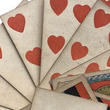 Rare Hunt and Sons 1830s British Playing Cards, Heavy Stock, Hearts